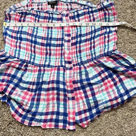 Torrid Pink & Blue Gingham Tank Top - Picture 5 of 8